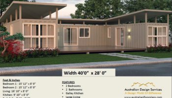 Skillion Roof Ship Container / Granny Flat Plan 